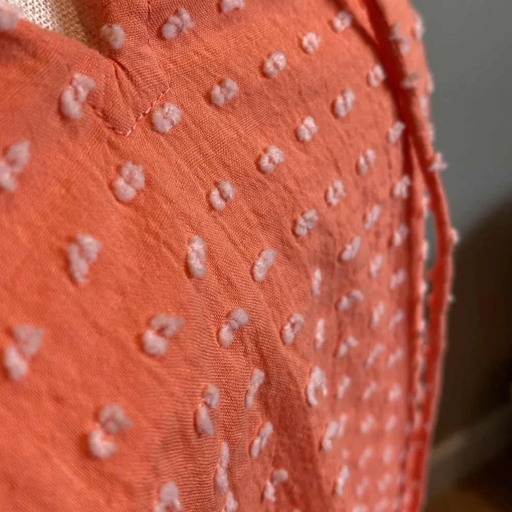 NWT Loft size Small Muted Orange Embroidered Polka Dots - Picture 11 of 12